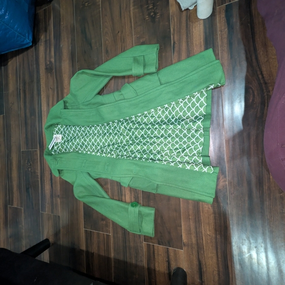 Tulle Emerald Button-Up Pea Coat - Picture 10 of 12